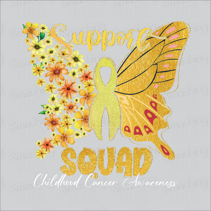 Support Squad Childhood Cancer - Heat Transfer | DTF | Sublimation (TAT 3 BUS DAYS) [7L-9HTV]