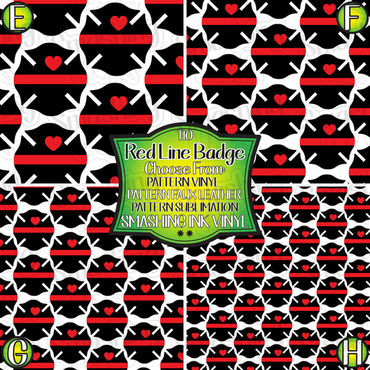 Red Line Badge ★ Pattern Vinyl | Faux Leather | Sublimation (TAT 3 BUS DAYS)