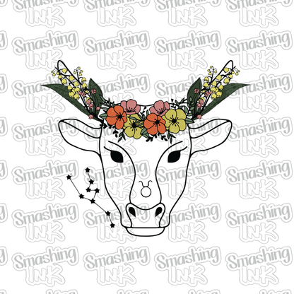 Taurus Zodiac Sign - Heat Transfer | DTF | Sublimation (TAT 3 BUS DAYS) [12C-2HTV]