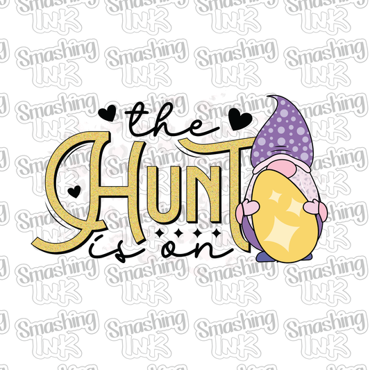 The Hunt Is On Easter Gnome - Heat Transfer | DTF | Sublimation (TAT 3 BUS DAYS) [4C23-11HTV]