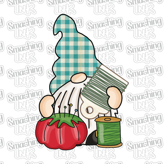Thread And Pin Cushion Gnome - Heat Transfer | DTF | Sublimation (TAT 3 BUS DAYS) [9L-4HTV]
