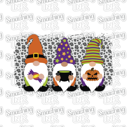 Three Halloween Gnomes - Heat Transfer | DTF | Sublimation (TAT 3 BUS DAYS) [4E-4HTV]