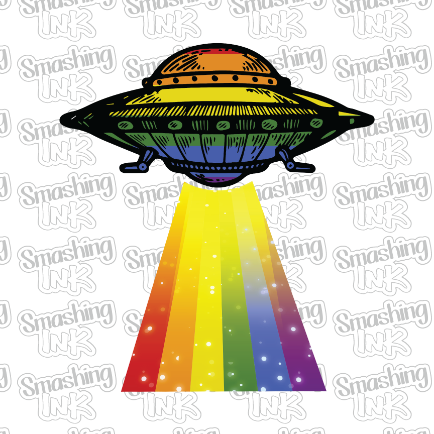 UFO Alien LGBT Pride - Heat Transfer | DTF | Sublimation (TAT 3 BUS DAYS) [7I-4HTV]