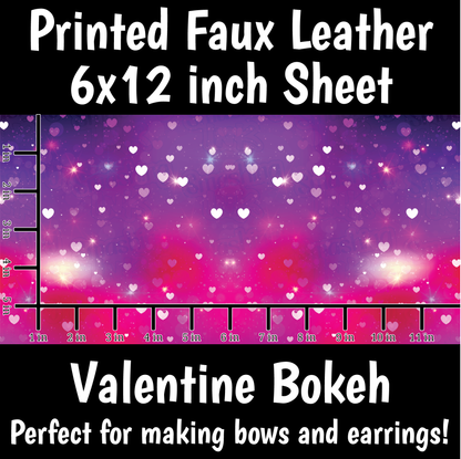 Valentine Bokeh - Faux Leather Sheet (SHIPS IN 3 BUS DAYS)