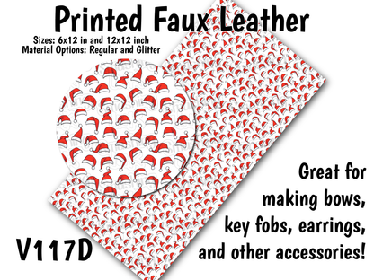 Santa Hats - Faux Leather Sheet (SHIPS IN 3 BUS DAYS)