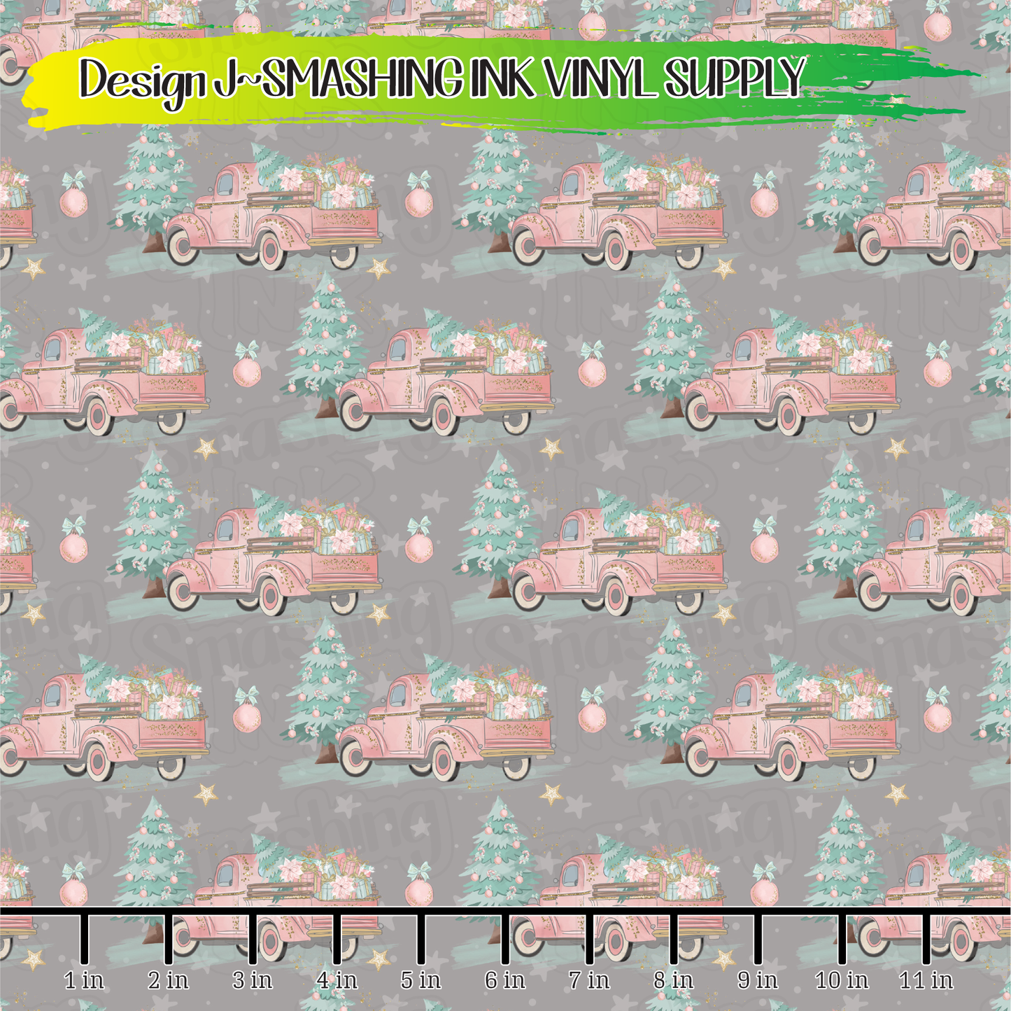 Christmas Trucks ★ Laser Safe Adhesive Film (TAT 3 BUS DAYS)