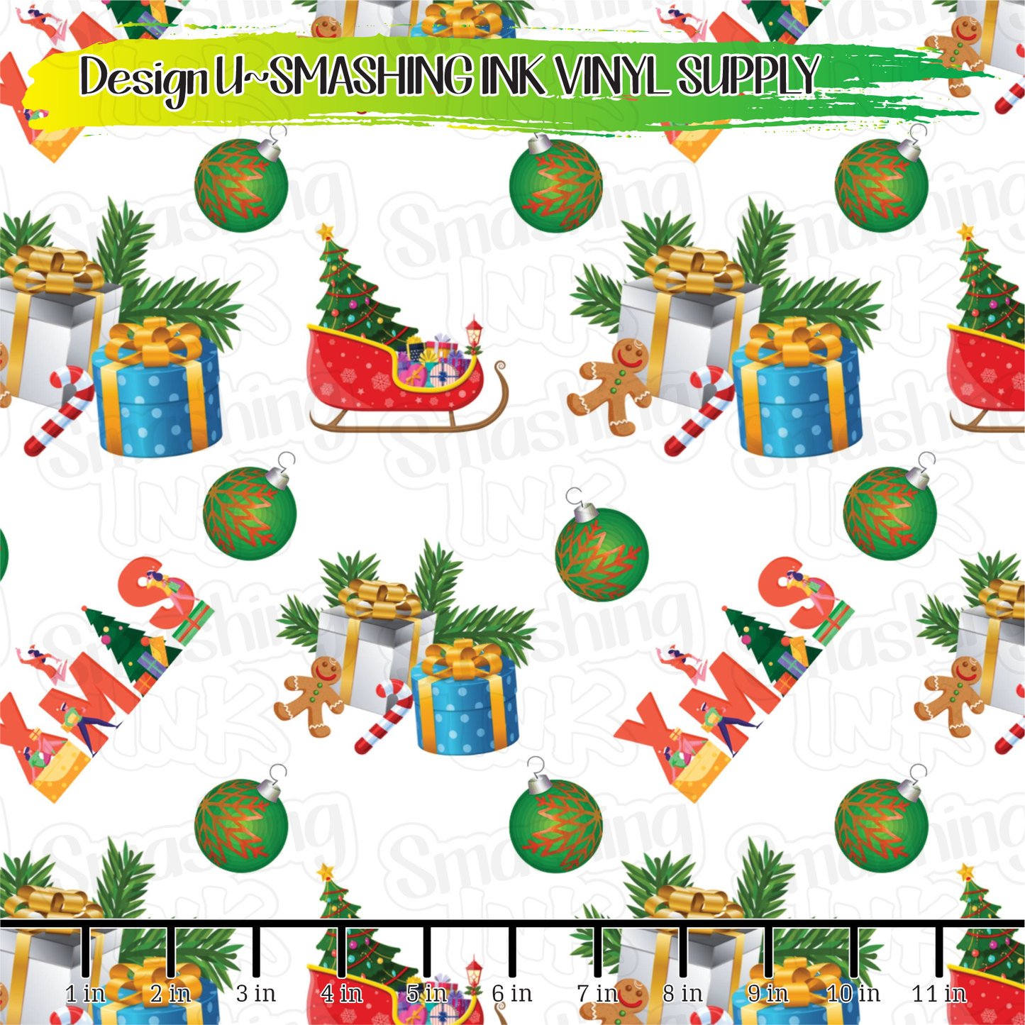 Christmas Sleighs ★ Pattern Vinyl | Faux Leather | Sublimation (TAT 3 BUS DAYS)