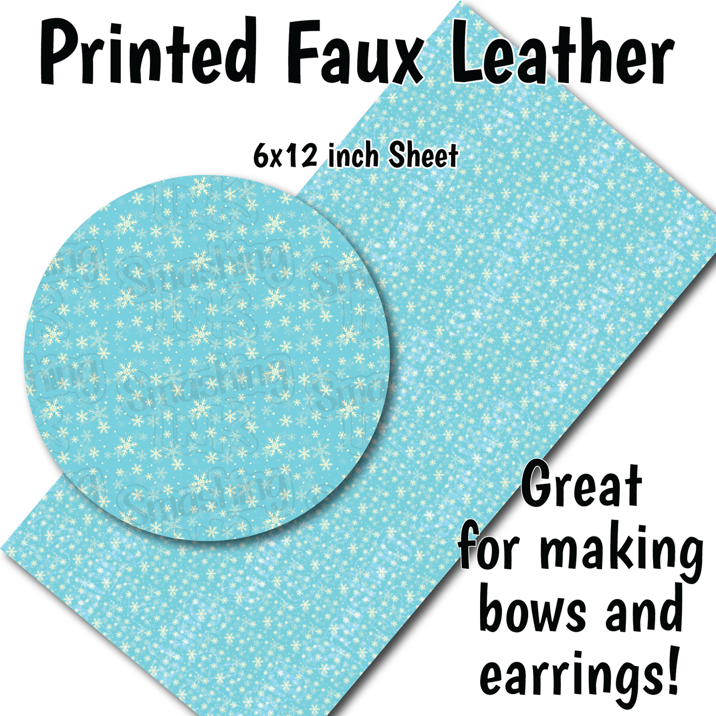 Mini Snowflakes - Faux Leather Sheet (SHIPS IN 3 BUS DAYS)