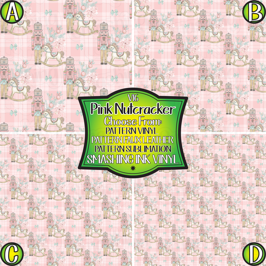 Pink Nutcracker ★ Pattern Vinyl | Faux Leather | Sublimation (TAT 3 BUS DAYS)