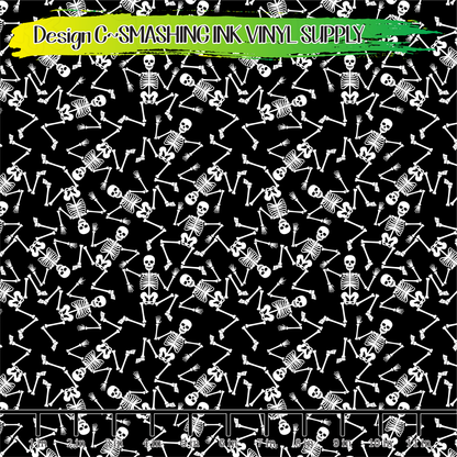 Dancing Skeletons ★ Pattern Vinyl | Faux Leather | Sublimation (TAT 3 BUS DAYS)