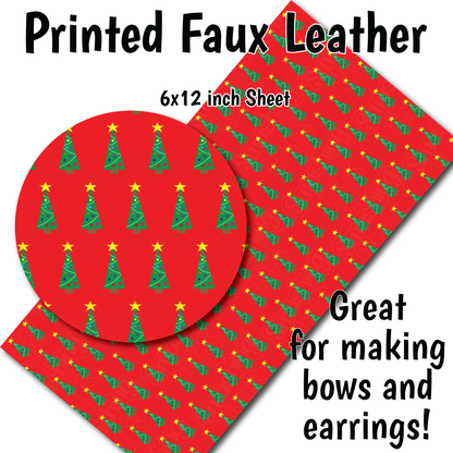 Christmas Trees - Faux Leather Sheet (SHIPS IN 3 BUS DAYS)