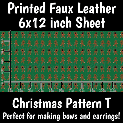 Christmas Pattern T - Faux Leather Sheet (SHIPS IN 3 BUS DAYS)