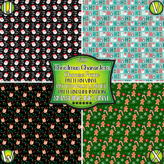 Christmas Characters ★ Pattern Vinyl | Faux Leather | Sublimation (TAT 3 BUS DAYS)