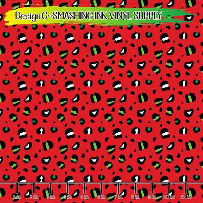 Christmas Leopard ★ Pattern Vinyl | Faux Leather | Sublimation (TAT 3 BUS DAYS)