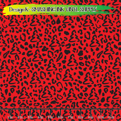 Christmas Tree Leopard ★ Pattern Vinyl | Faux Leather | Sublimation (TAT 3 BUS DAYS)