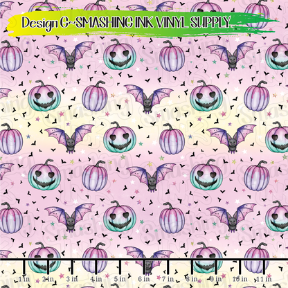 Pastel Halloween ★ Pattern Vinyl | Faux Leather | Sublimation (TAT 3 BUS DAYS)