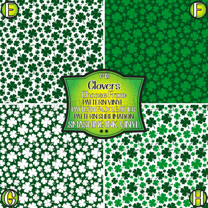 Clovers ★ Pattern Vinyl | Faux Leather | Sublimation (TAT 3 BUS DAYS)