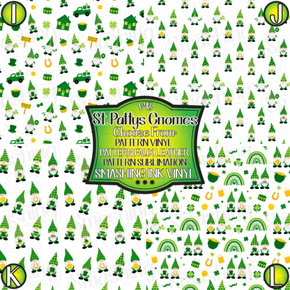 St. Pattys Gnomes ★ Pattern Vinyl | Faux Leather | Sublimation (TAT 3 BUS DAYS)