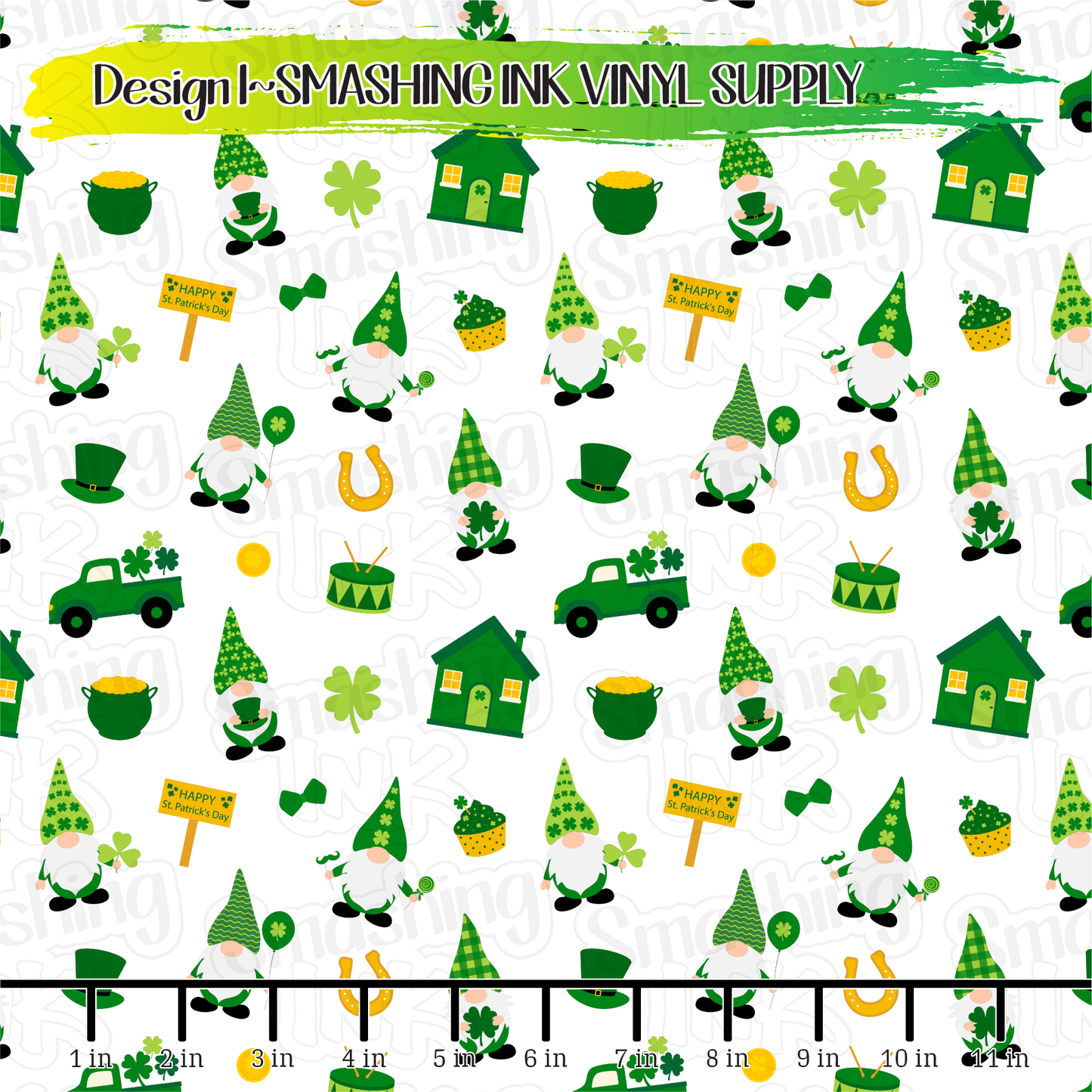 St. Pattys Gnomes ★ Pattern Vinyl | Faux Leather | Sublimation (TAT 3 BUS DAYS)