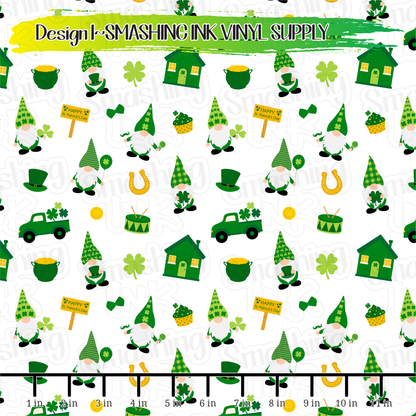 St. Pattys Gnomes ★ Pattern Vinyl | Faux Leather | Sublimation (TAT 3 BUS DAYS)