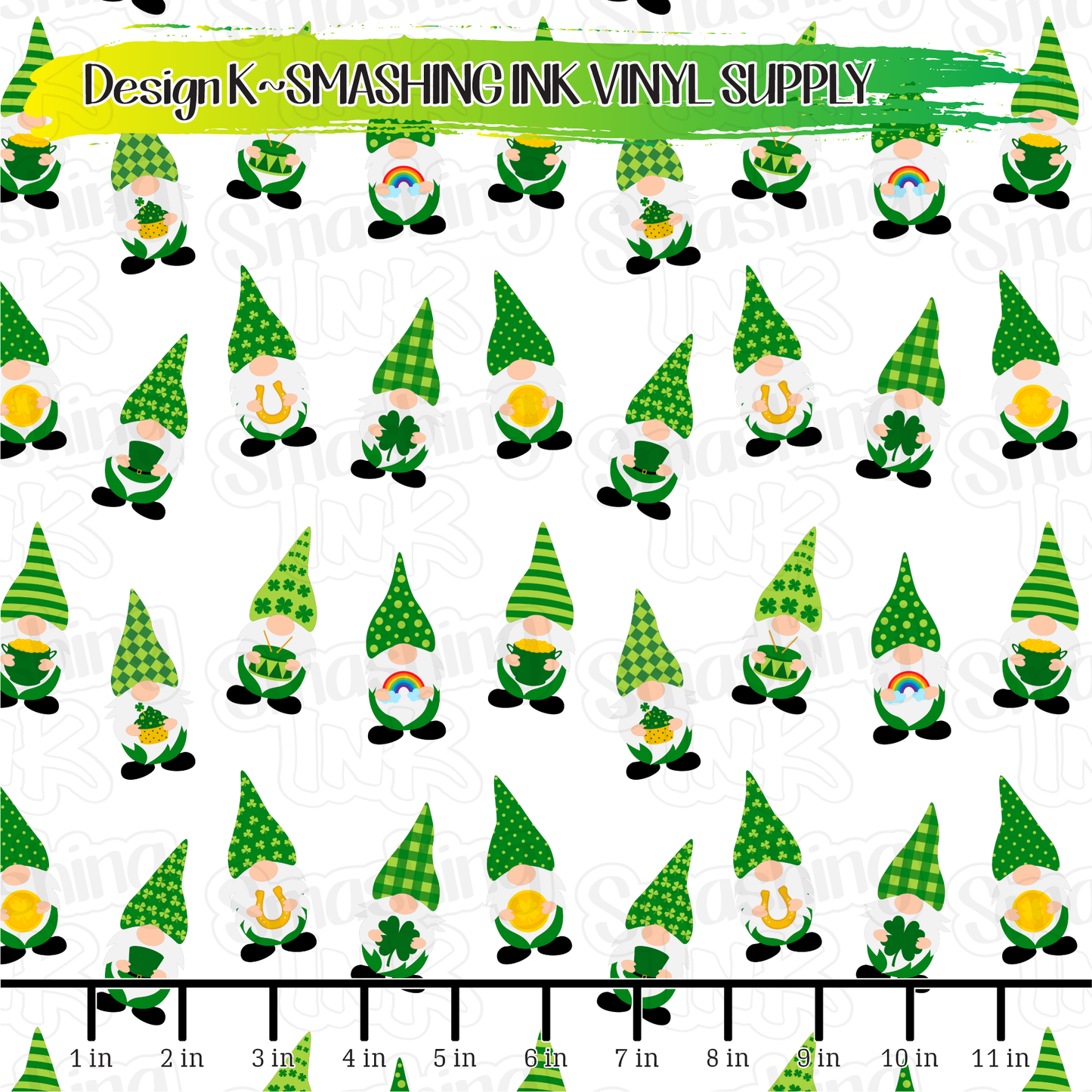 St. Pattys Gnomes ★ Pattern Vinyl | Faux Leather | Sublimation (TAT 3 BUS DAYS)