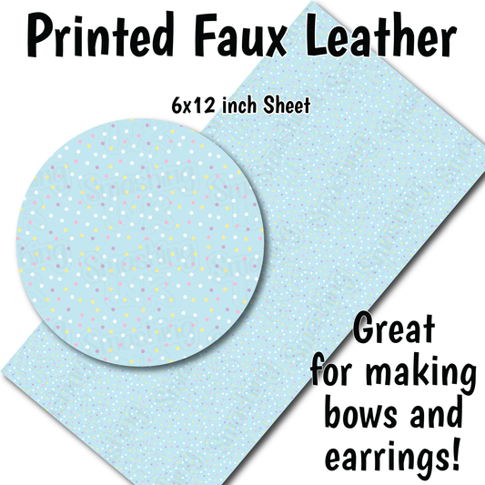Pastel Dots - Faux Leather Sheet (SHIPS IN 3 BUS DAYS)