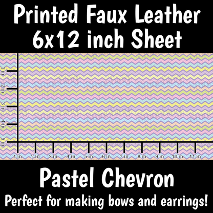 Pastel Chevron - Faux Leather Sheet (SHIPS IN 3 BUS DAYS)