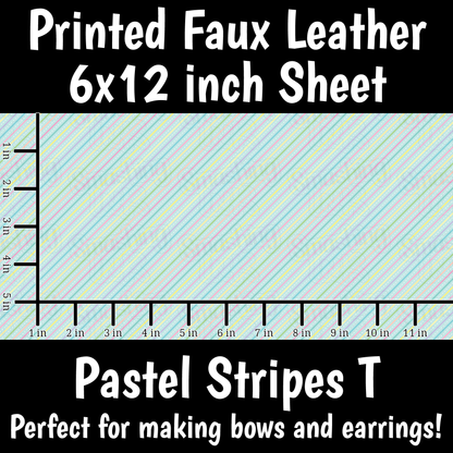 Pastel Stripes T - Faux Leather Sheet (SHIPS IN 3 BUS DAYS)