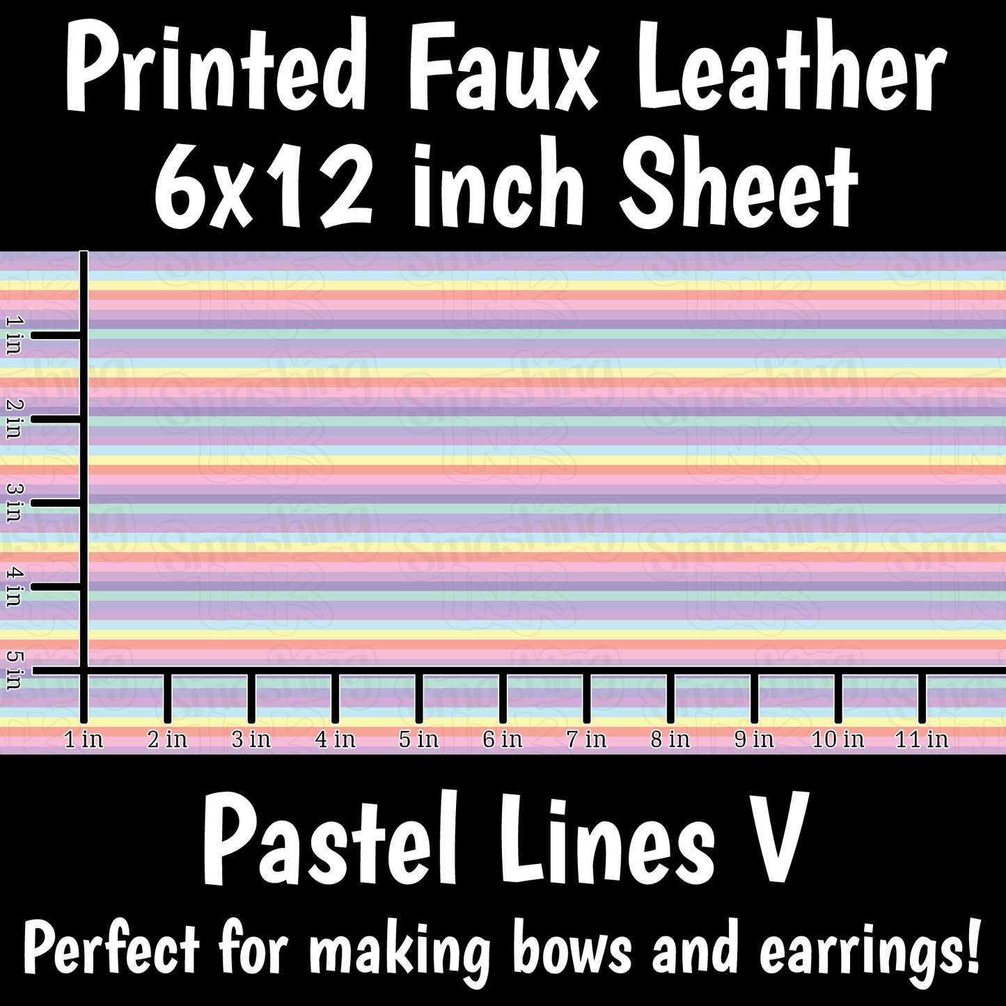 Pastel Lines V - Faux Leather Sheet (SHIPS IN 3 BUS DAYS)
