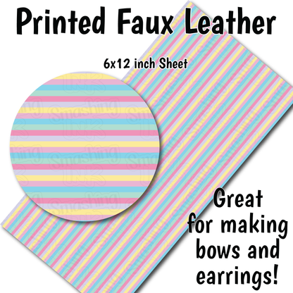 Pastel Lines X - Faux Leather Sheet (SHIPS IN 3 BUS DAYS)