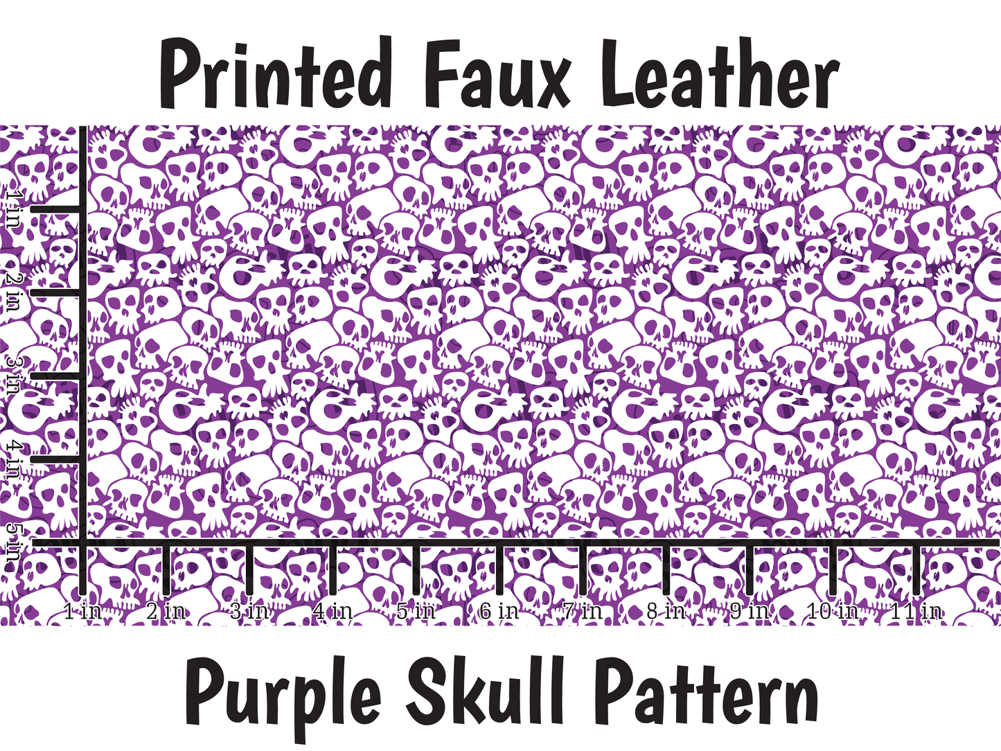 Purple Skull Pattern - Faux Leather Sheet (SHIPS IN 3 BUS DAYS)