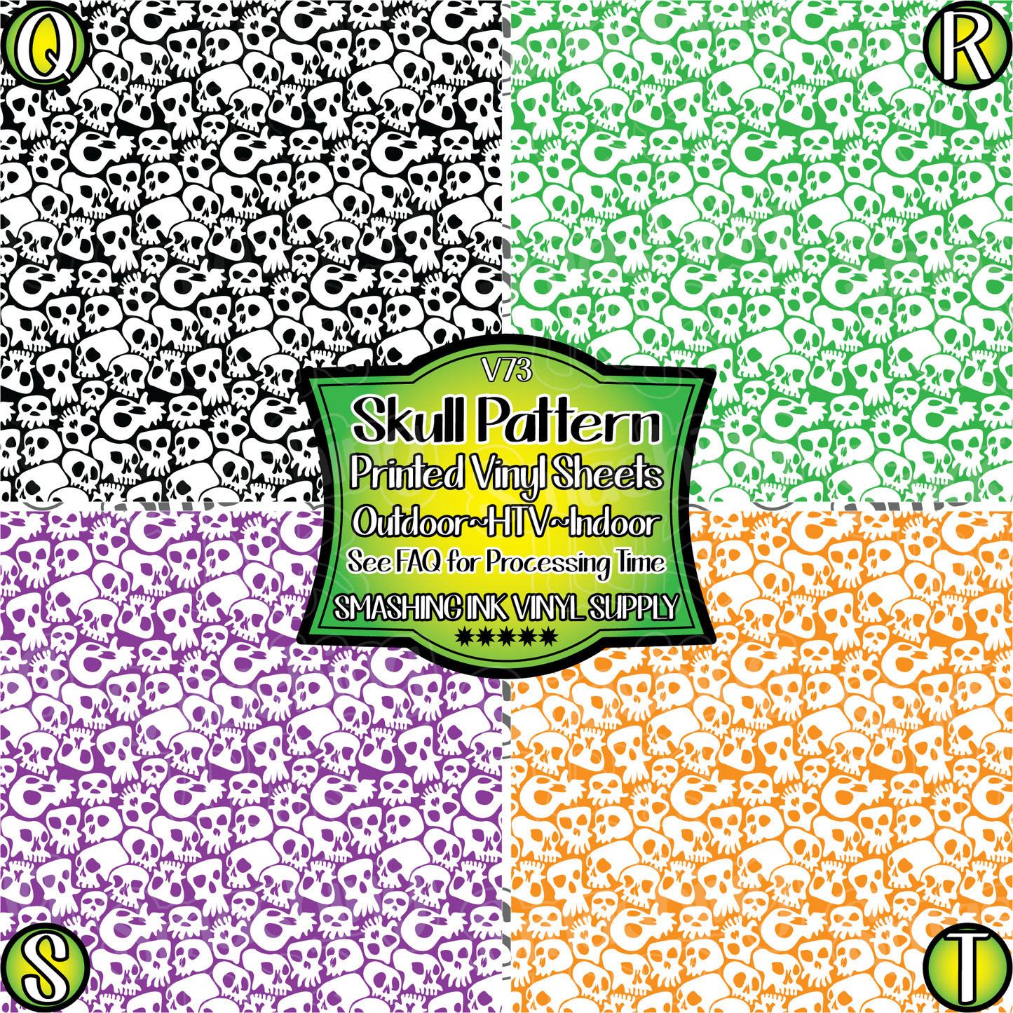 Skull Pattern ★ Pattern Vinyl | Faux Leather | Sublimation (TAT 3 BUS DAYS)