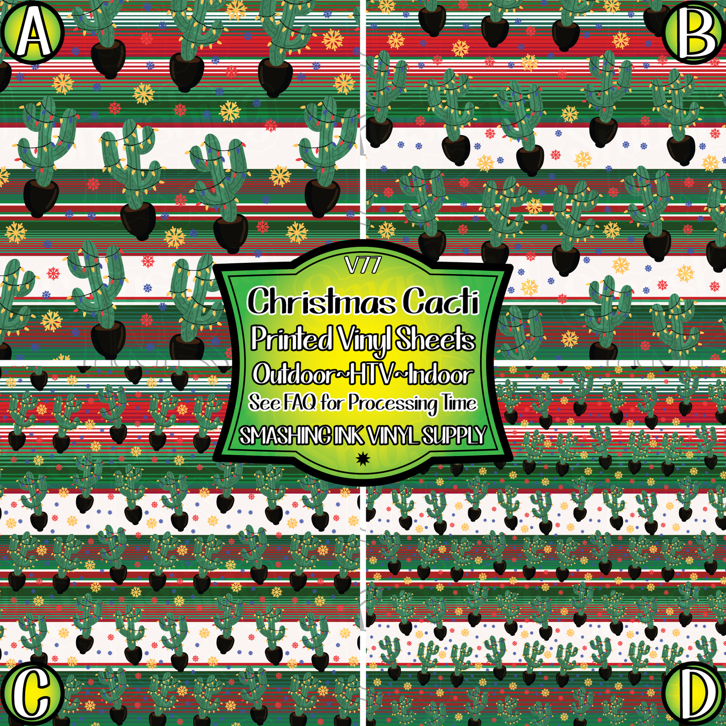 Christmas Cactus ★ Laser Safe Adhesive Film (TAT 3 BUS DAYS)