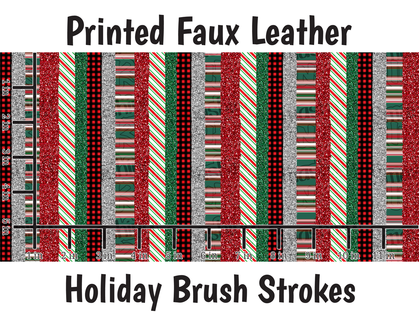 Holiday Brush Strokes - Faux Leather Sheet (SHIPS IN 3 BUS DAYS)