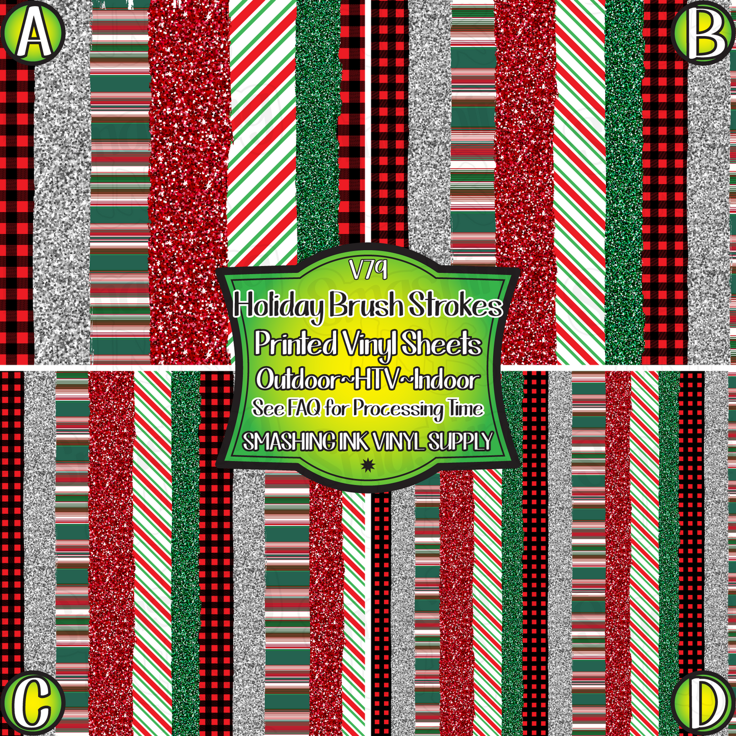 Holiday Brush Strokes ★ Pattern Vinyl | Faux Leather | Sublimation (TAT 3 BUS DAYS)