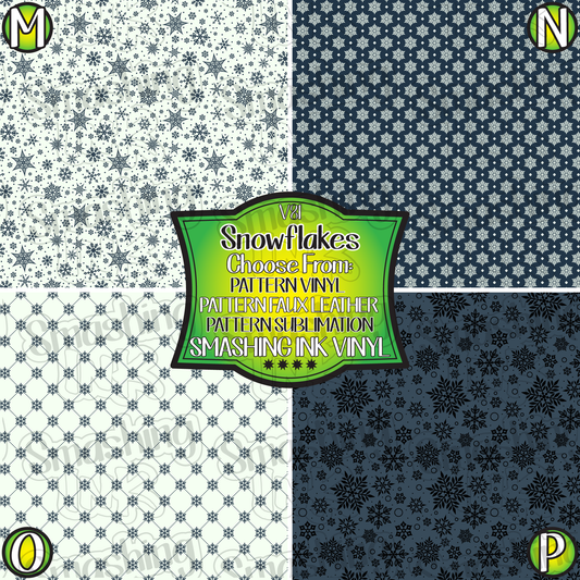 Snowflakes ★ Pattern Vinyl | Faux Leather | Sublimation (TAT 3 BUS DAYS)