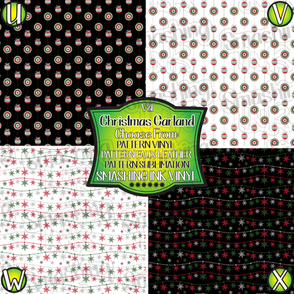 Christmas Garland ★ Pattern Vinyl | Faux Leather | Sublimation (TAT 3 BUS DAYS)