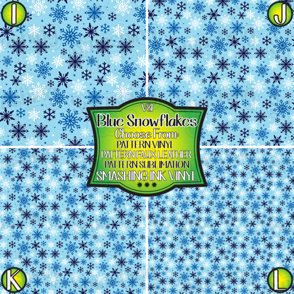 Blue Snowflakes ★ Laser Safe Adhesive Film (TAT 3 BUS DAYS)