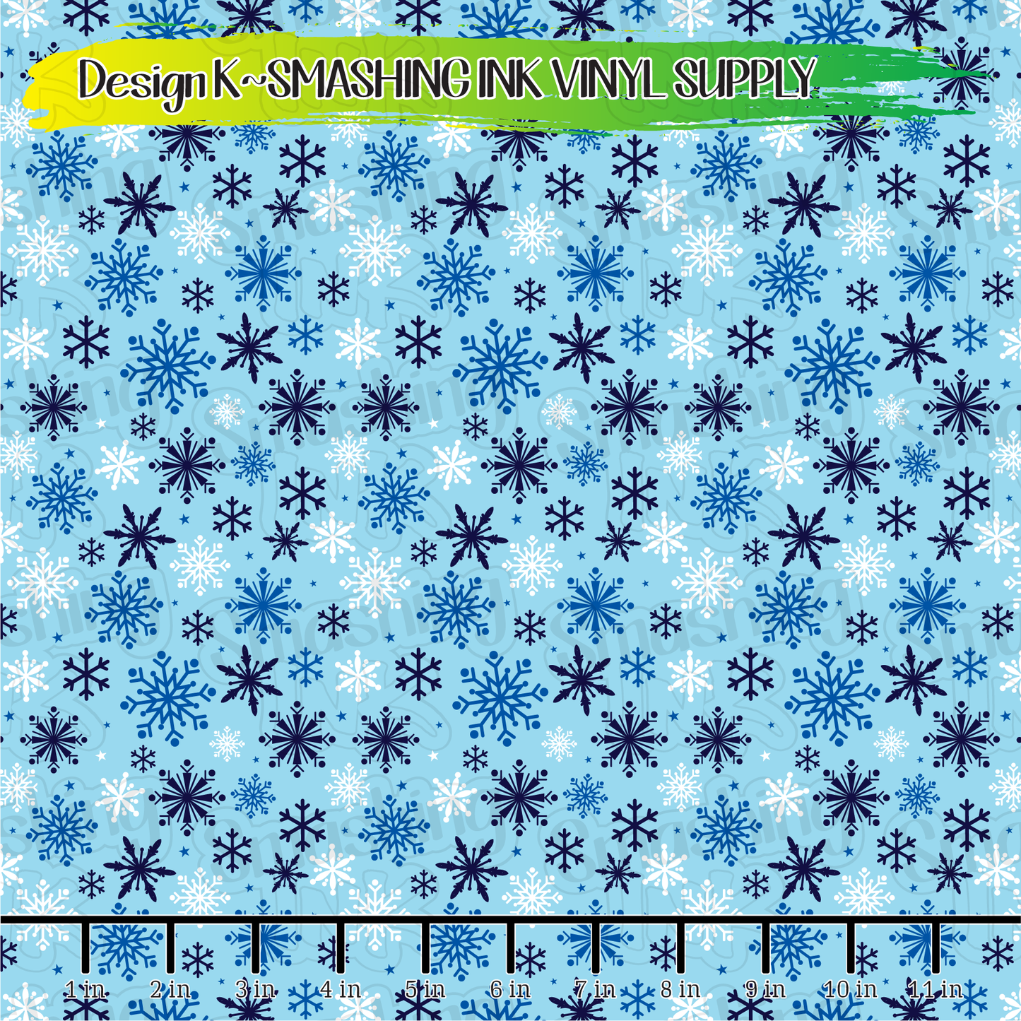 Blue Snowflakes ★ Pattern Vinyl | Faux Leather | Sublimation (TAT 3 BUS DAYS)