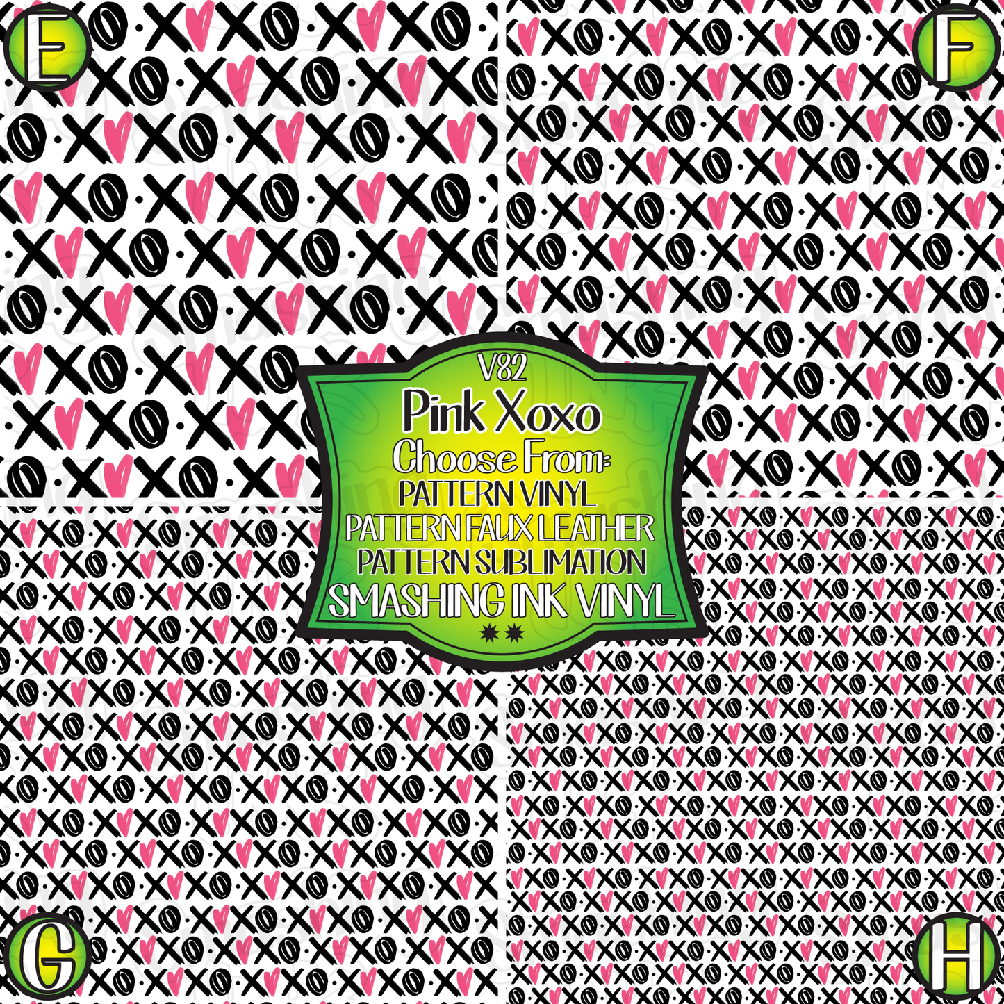 Pink XOXO ★ Pattern Vinyl | Faux Leather | Sublimation (TAT 3 BUS DAYS)