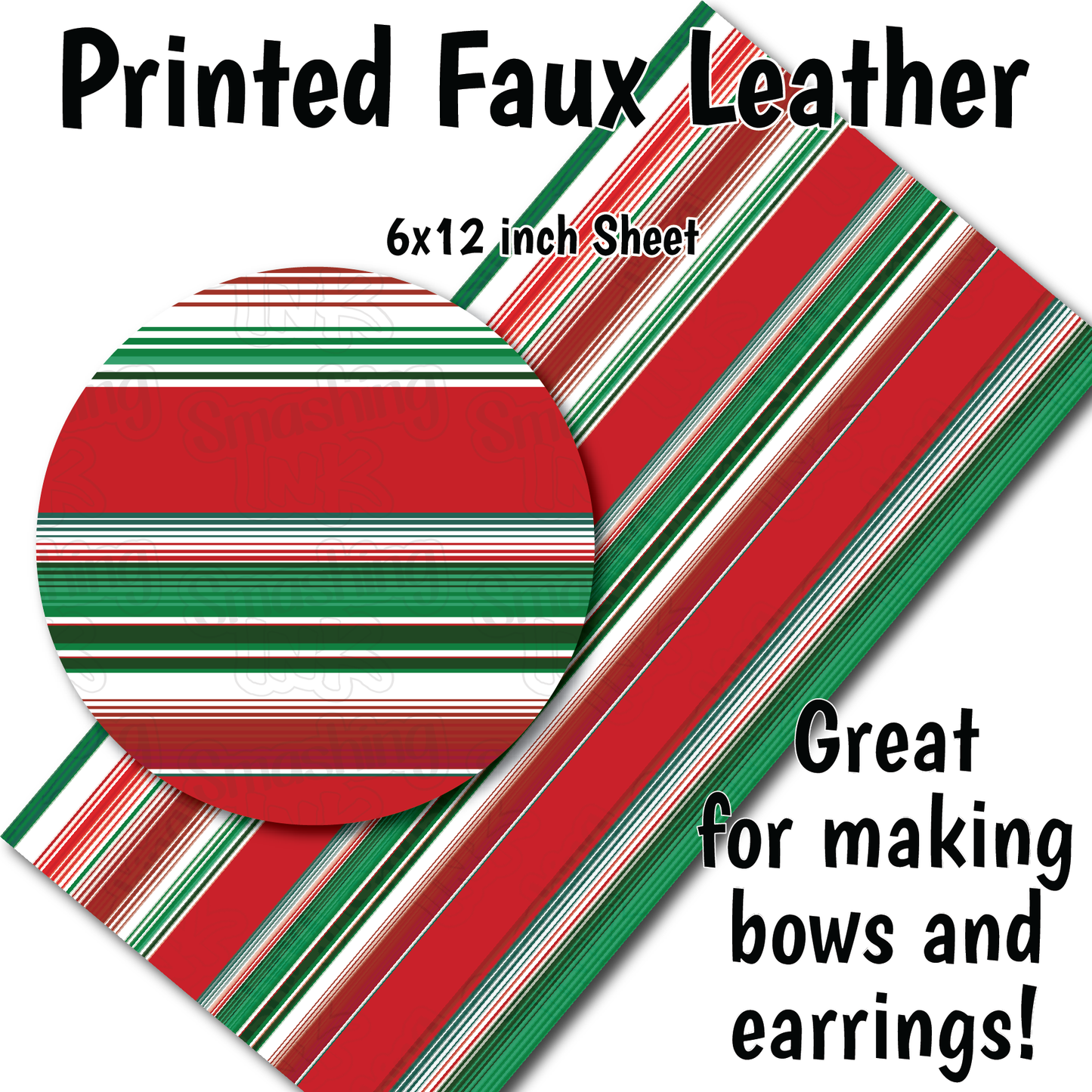 Christmas Serape - Faux Leather Sheet (SHIPS IN 3 BUS DAYS)