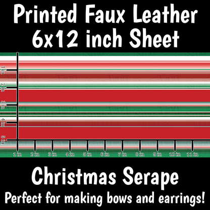 Christmas Serape - Faux Leather Sheet (SHIPS IN 3 BUS DAYS)