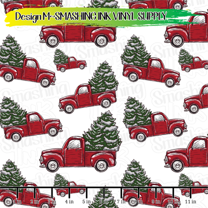 Christmas Trucks ★ Pattern Vinyl | Faux Leather | Sublimation (TAT 3 BUS DAYS)