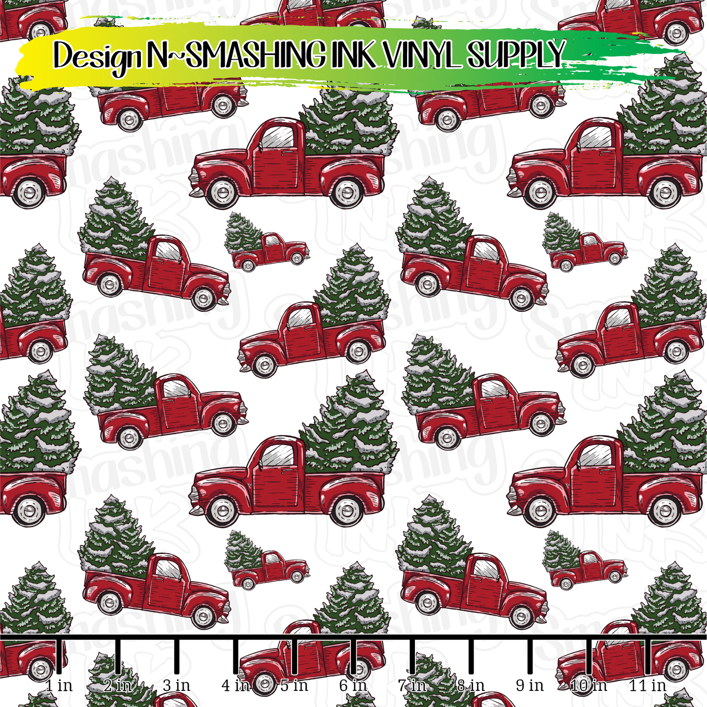 Christmas Trucks ★ Pattern Vinyl | Faux Leather | Sublimation (TAT 3 BUS DAYS)