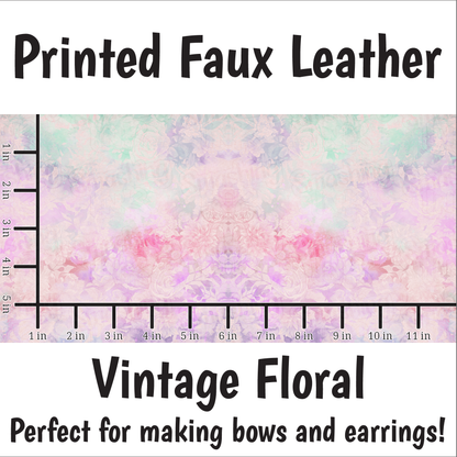Vintage Floral - Faux Leather Sheet (SHIPS IN 3 BUS DAYS)