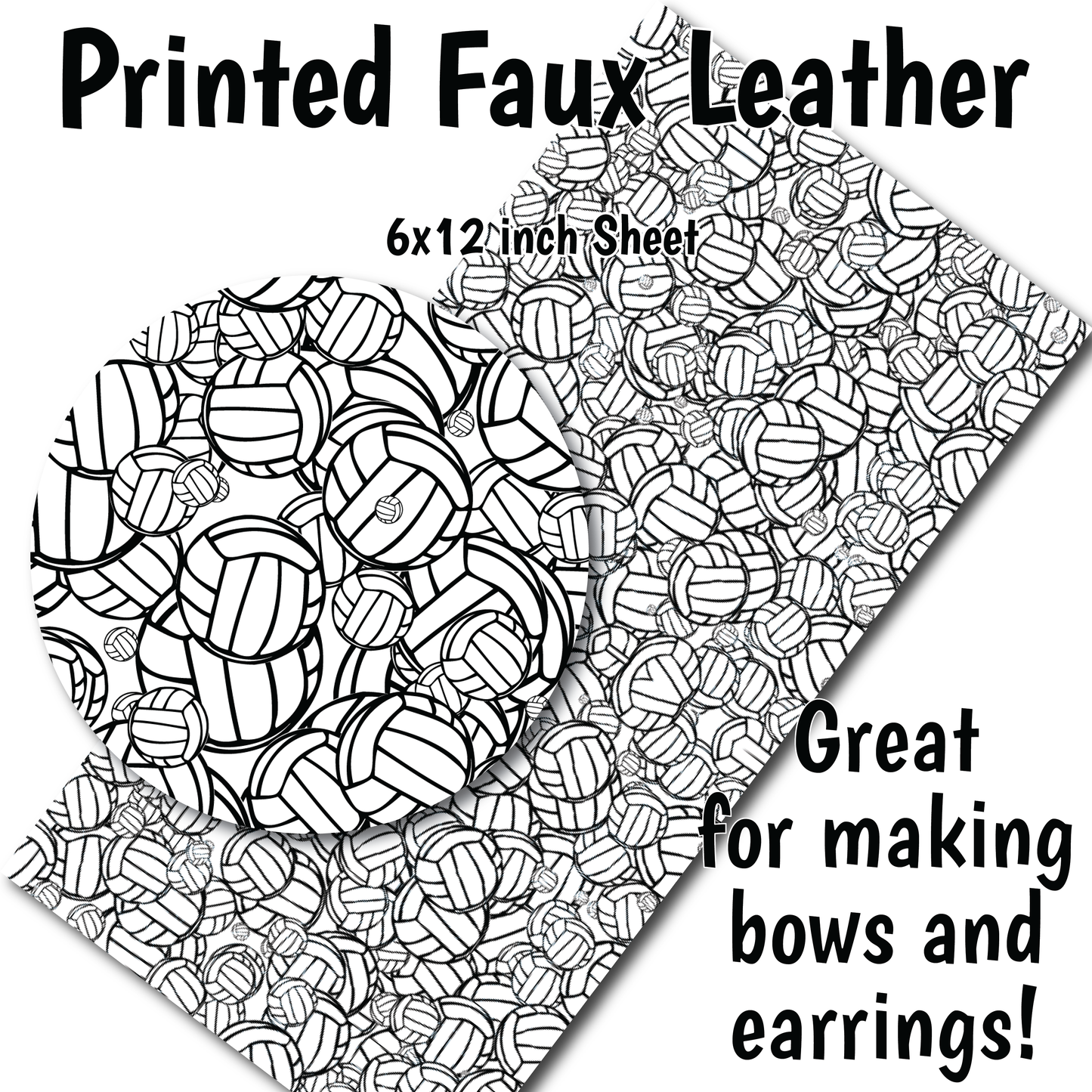 Volleyball - Faux Leather Sheet (SHIPS IN 3 BUS DAYS)
