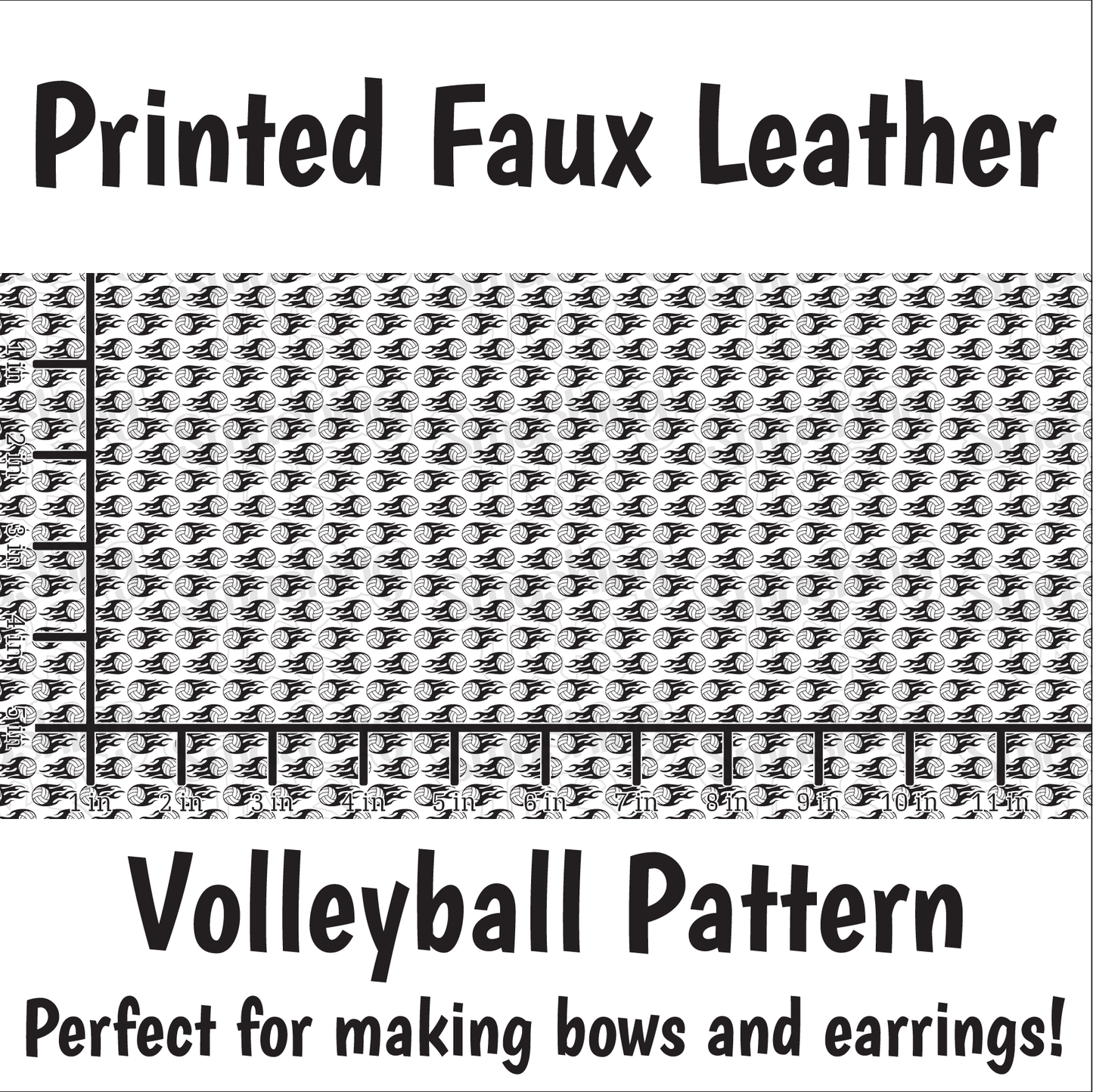 Volleyball Pattern - Faux Leather Sheet (SHIPS IN 3 BUS DAYS)