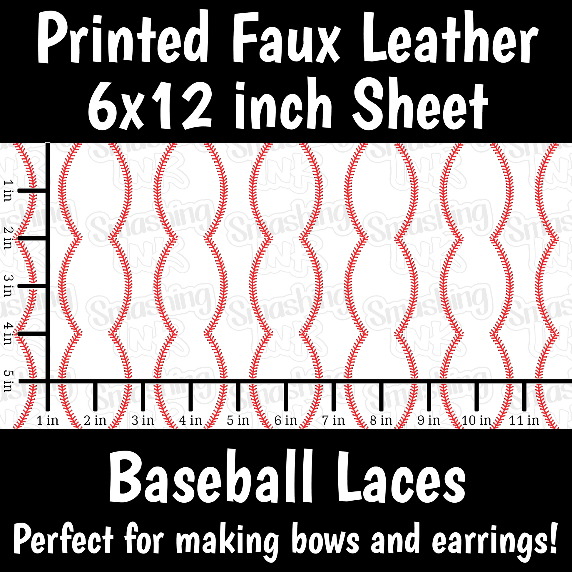 Baseball - Faux Leather Sheet (SHIPS IN 3 BUS DAYS) – Smashing Ink Vinyl
