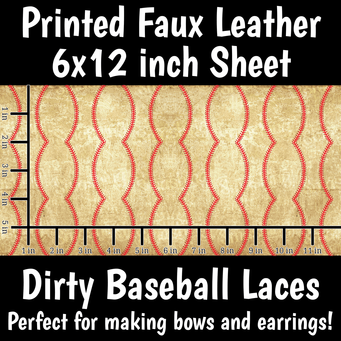 Dirty Baseball - Faux Leather Sheet (SHIPS IN 3 BUS DAYS)