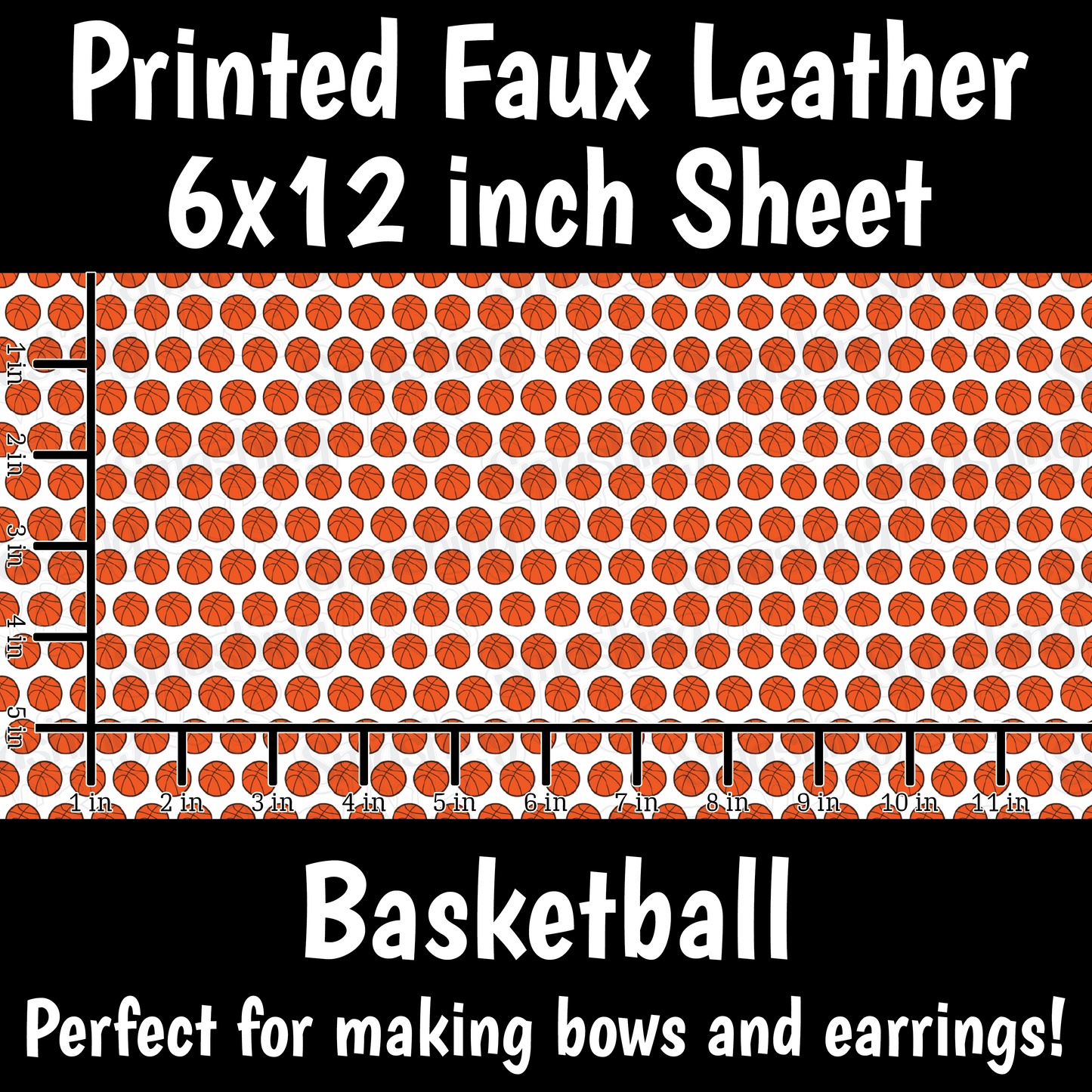 Basketball - Faux Leather Sheet (SHIPS IN 3 BUS DAYS)